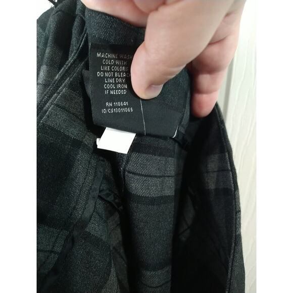 Lane Bryant Women 28S Grey Plaid Wide Leg Pockets Flat Front Dress Pant - Picture 9 of 11